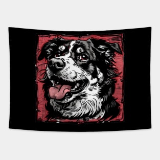 Retro Art Australian Shepherd Dog Lover Tapestry