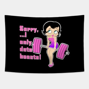 gym girl, fitness girl, weightlifting women, barbell girl Tapestry