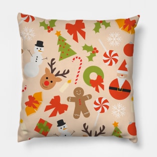 Festive Christmas Mix Pattern Pillow