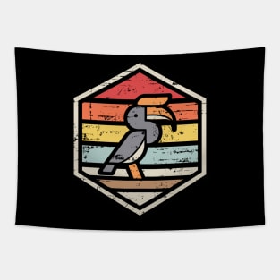 Retro Badge Hornbill Tapestry