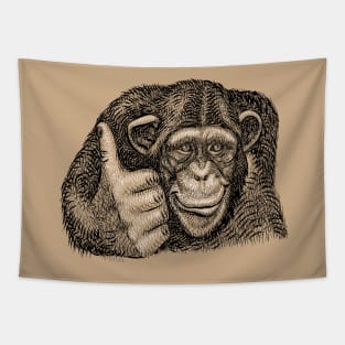 Chimpanzee Thumb Up Tapestry