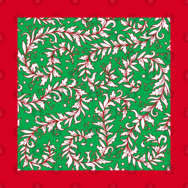 Lacy Leaves Red and Green Palette by HLeslie Design