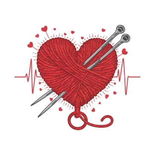 Knitting Heartbeat T-Shirt