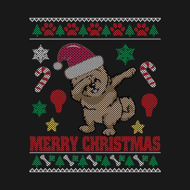 Chow Chow Dog Dabbing Dance Ugly Sweater Christmas by suongmerch