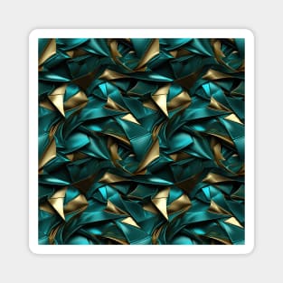 Funky Facade: Trompe-l’oeil Green Turquoise and Gold Magnet