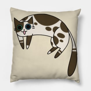 A Cute Heterochromia Tabby Cat Pillow