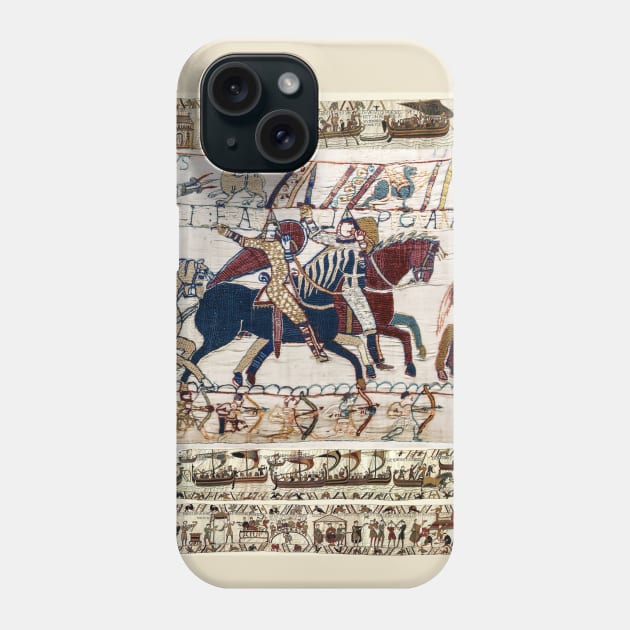 THE BAYEUX TAPESTRY ,BATTLE OF HASTINGS ,NORMAN KNIGHTS HORSEBACK Phone Case by BulganLumini