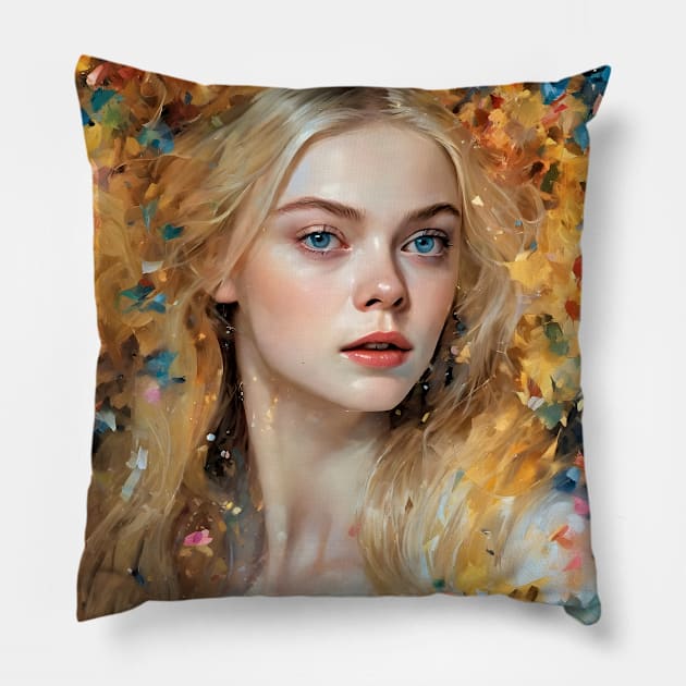 Coctail mess with Elle Fanning Pillow by bogfl