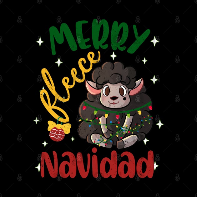 Merry Fleece  Navidad Christmas Humor Joke Sheep Pun by alcoshirts