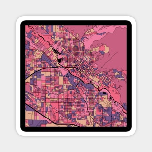 Boise Map Pattern in Purple & Pink Magnet