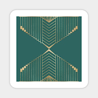 Art Deco glamour - teal and gold II Magnet