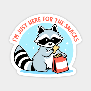 Raccoon Here For The Snacks Magnet