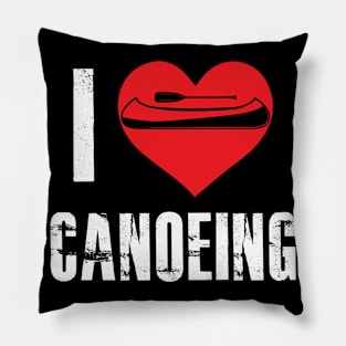 Canoeing Love Heart Water Paddles Sport Pillow