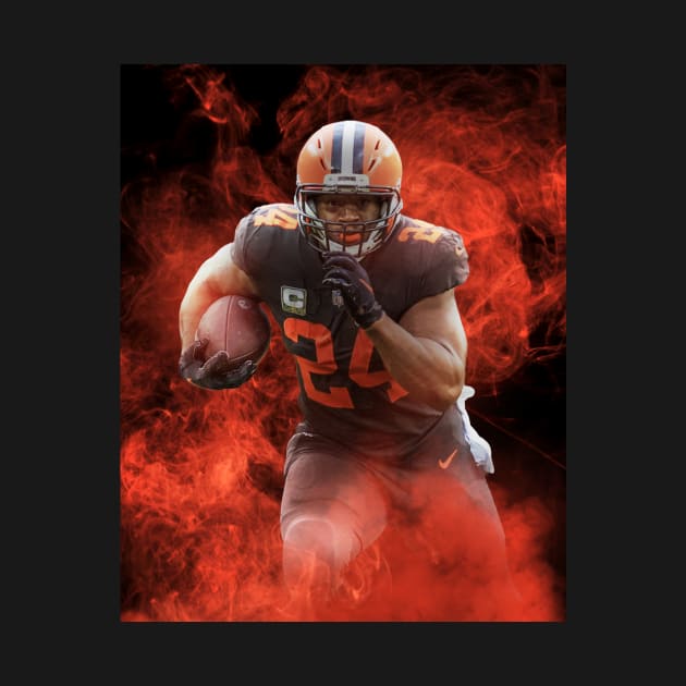 Nick Chubb Cleveland Sports Art by JRoseGraphics