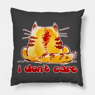 reckless cat sitting back Pillow