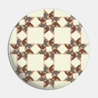 Beige Flying Swallow Patchwork Pattern Pin