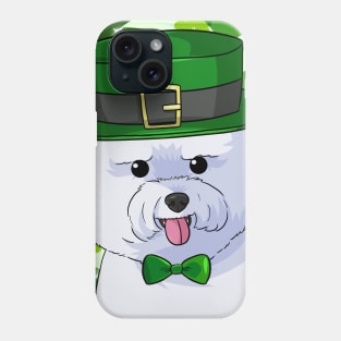 Bichon Frise Dog St Patricks Day Leprechaun Phone Case