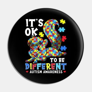 It's OK To Be Different Autism Awareness Puzzle Pin