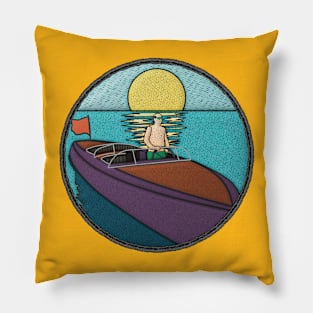 Vintage Boating Midlife Merit Badge Pillow