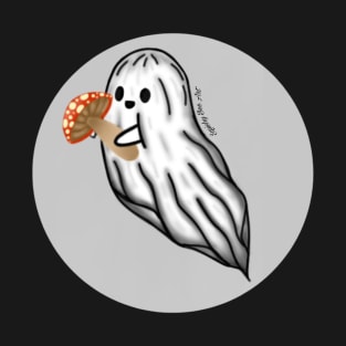 Cute Ghost Holding A Mushroom T-Shirt