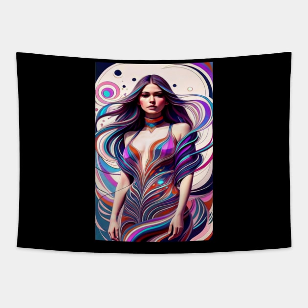 Abstract Fashion Style Female Model Art Tapestry by joolsd1@gmail.com