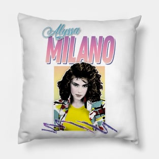 Alyssa Milano / 80s Styled Aesthetic Retro Design Pillow