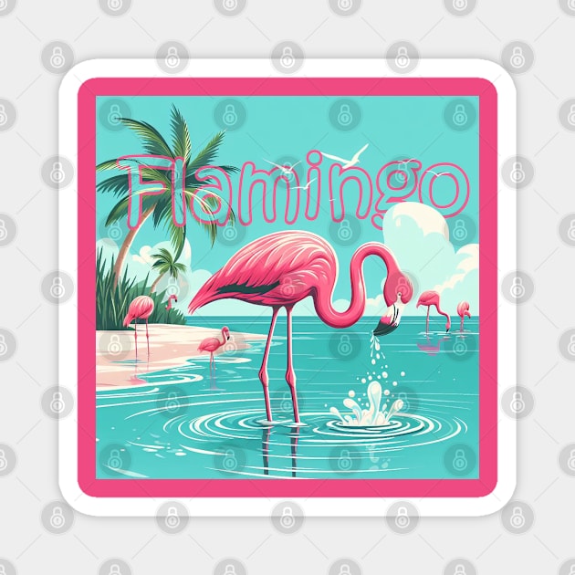 Summer Flamingo Magnet by Whitt & Whack