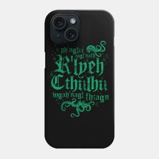 Fhtagn Cthulhu - Vintage Distressed Cosmic Horror Lovecraft Quote Phone Case