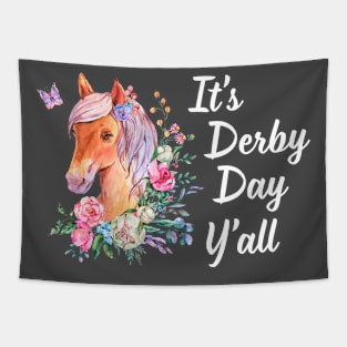 Horse Hat Funny Kentucky It's Derby Day Y'all Tapestry