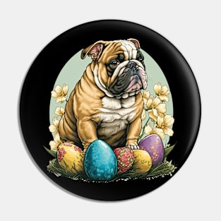 Easter Bulldog Pin