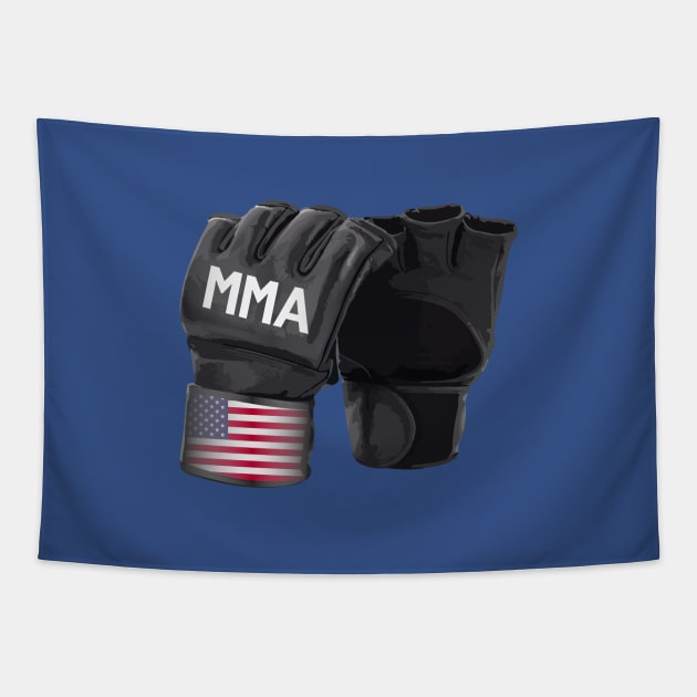Mixed Martial Arts Gloves - American Pride Tapestry by WaltTheAdobeGuy