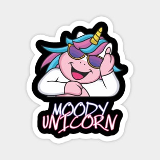 Moody unicorn - Cute little unicorn your kids would love! - Available in stickers, clothing, etc Magnet