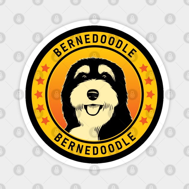 Bernedoodle Dog Portrait Magnet by millersye