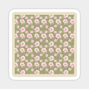 Peonies Flower Pattern Magnet