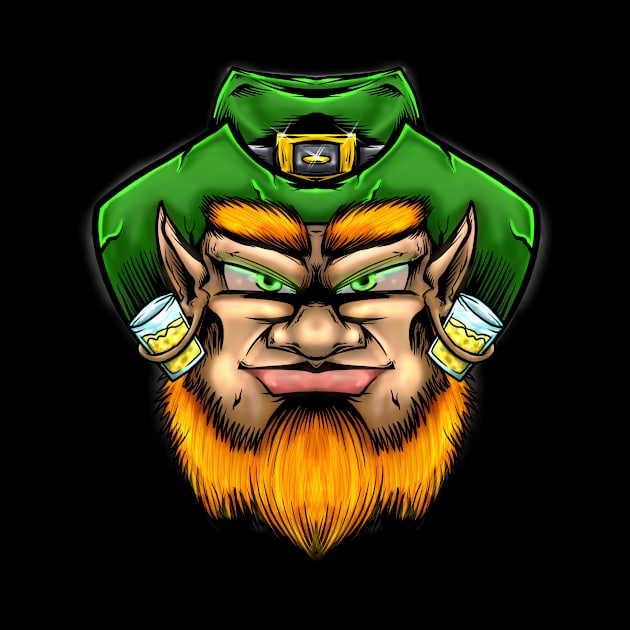 St PAtricks Day face dring beer by JOISDRAW ART