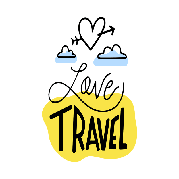 Love travel t-shirt by Brainable ART