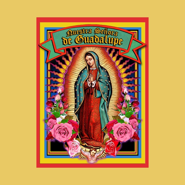 Virgin Mary of Guadalupe Holy Card by Cabezon