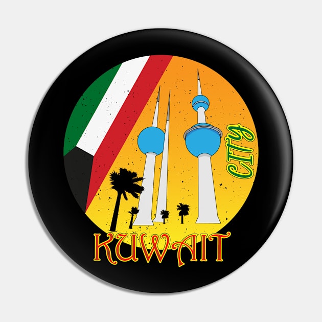 Kuwait City Retro Pin by Admair 