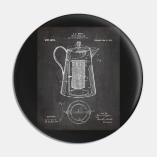 Coffee Percolator Patent - Coffee Shop Art - Black Chalkboard Pin