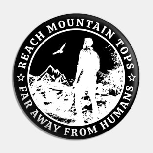 Lone Hiker Mountain Tee - Peaceful Adventure Design Pin