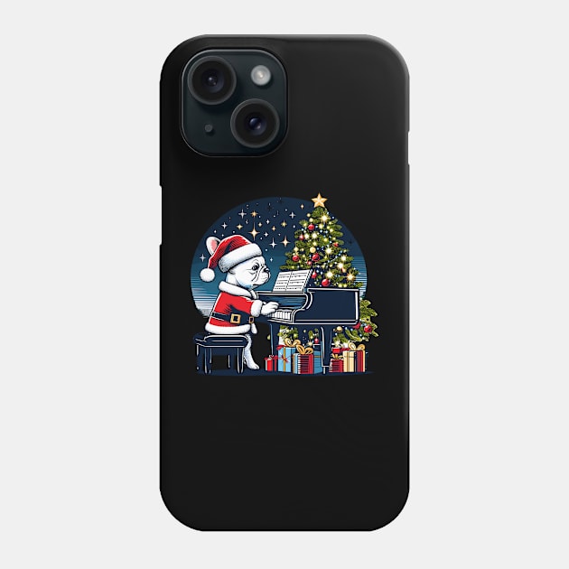 French Bulldog Playing Piano Christmas Phone Case by Graceful Designs