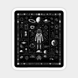 Alien Astronaut Esoteric Symbols - Cosmic Extraterrestrial Design Magnet