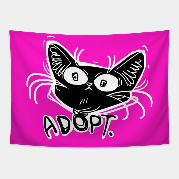 ADOPT funny black cat stare Tapestry by Angsty-angst