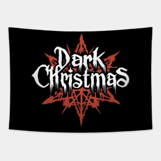 Dark Christmas Deathmetal Band Logo Style Tapestry