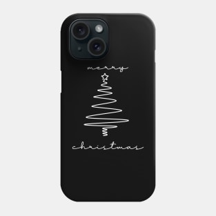 Merry Christmas - One Line Christmas Tree (White) Phone Case