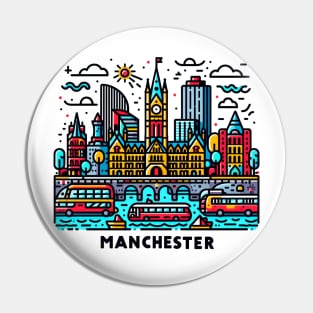 Manchester Pop Art Pin