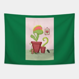 Goth Garden Love with Venus Fly Trap Tapestry