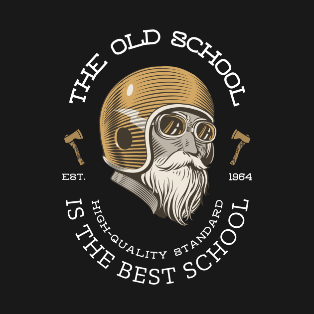 The Old School is The Best School Classic Bearded Biker Gift For Biker by All About Midnight Co