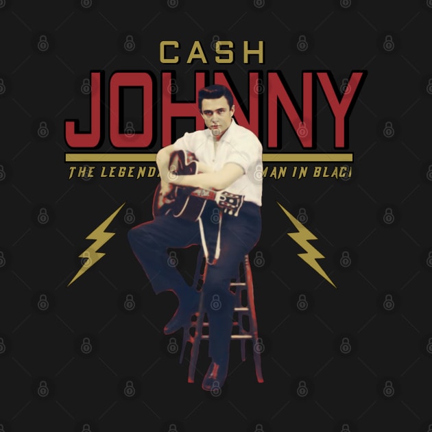 Retro Johnny Cash - The Legendary Music Country man in black by RIDER_WARRIOR