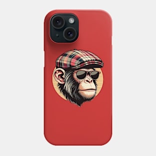 Monkey wearing newsboy hat and eyeglasses Phone Case